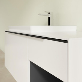 Тумба під раковину Villeroy & Boch Subway 3.0 100х42,3 см ДСП/алюміній чистий білий/чорний вулкан C57201VF