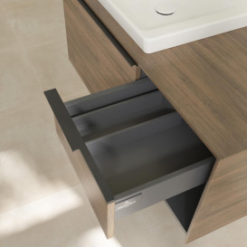 Тумба під раковину Villeroy & Boch Subway 3.0 100х42,3 см ДСП/алюміній дуб аризона/чорний вулкан C57201VH