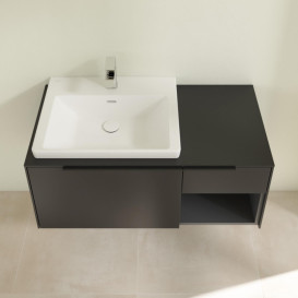 Тумба под раковину Villeroy & Boch Subway 3.0 100х42,3 см ДСП/алюминий черный вулкан/черный вулкан C57201VL