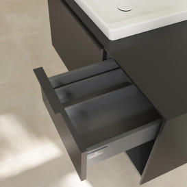 Тумба под раковину Villeroy & Boch Subway 3.0 100х42,3 см ДСП/алюминий черный вулкан/черный вулкан C57201VL