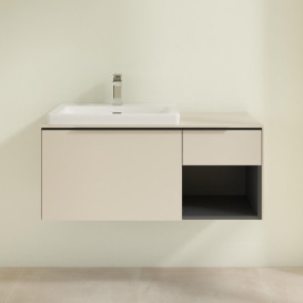 Тумба під раковину Villeroy & Boch Subway 3.0 100х42,3 см ДСП/алюміній сірий кашемір/чорний вулкан C57201VN