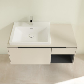 Тумба під раковину Villeroy & Boch Subway 3.0 100х42,3 см ДСП/алюміній сірий кашемір/чорний вулкан C57201VN