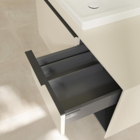 Тумба під раковину Villeroy & Boch Subway 3.0 100х42,3 см ДСП/алюміній сірий кашемір/чорний вулкан C57201VN