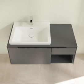 Тумба під раковину Villeroy & Boch Subway 3.0 100х42,3 см ДСП/алюміній графіт/чорний вулкан C57201VR