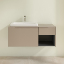 Тумба под раковину Villeroy & Boch Subway 3.0 100х42,3 см ДСП/алюминий тауп/монохром C57202VM