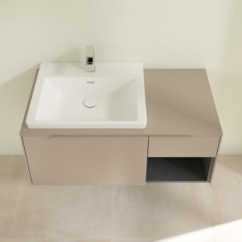 Тумба под раковину Villeroy & Boch Subway 3.0 100х42,3 см ДСП/алюминий тауп/монохром C57202VM