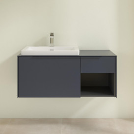 Тумба под раковину Villeroy & Boch Subway 3.0 100х42,3 см ДСП/алюминий морской синий/монохром C57202VQ