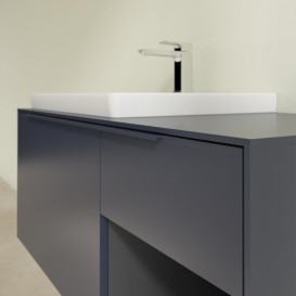 Тумба под раковину Villeroy & Boch Subway 3.0 100х42,3 см ДСП/алюминий морской синий/монохром C57202VQ