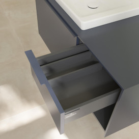 Тумба под раковину Villeroy & Boch Subway 3.0 100х42,3 см ДСП/алюминий морской синий/монохром C57202VQ