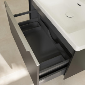 Тумба под раковину Villeroy & Boch Subway 3.0 77,2х42,9 см ДСП/алюминий черный вулкан C57300VL