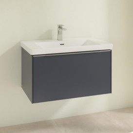 Тумба под раковину Villeroy & Boch Subway 3.0 77,2х42,9 см ДСП/алюминий морской синий C57300VQ