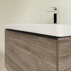 Тумба под раковину Villeroy & Boch Subway 3.0 77,2х42,9 см ДСП/алюминий дуб каменный/черный вулкан C57301RK