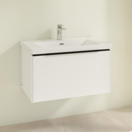 Тумба под раковину Villeroy & Boch Subway 3.0 77,2х42,9 см ДСП/алюминий белый бриллиант/черный вулкан C57301VE