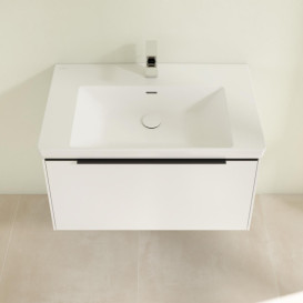 Тумба под раковину Villeroy & Boch Subway 3.0 77,2х42,9 см ДСП/алюминий чистый белый/черный вулкан C57301VF