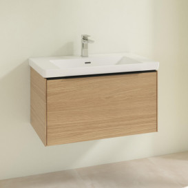 Тумба под раковину Villeroy & Boch Subway 3.0 77,2х42,9 см ДСП/алюминий дуб северный/черный вулкан C57301VJ