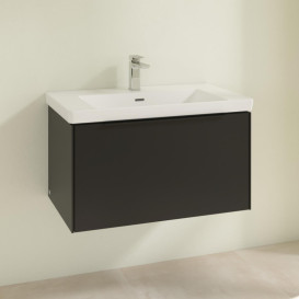 Тумба под раковину Villeroy & Boch Subway 3.0 77,2х42,9 см ДСП/алюминий черный вулкан/черный вулкан C57301VL