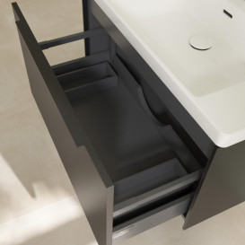 Тумба под раковину Villeroy & Boch Subway 3.0 77,2х42,9 см ДСП/алюминий черный вулкан/черный вулкан C57301VL