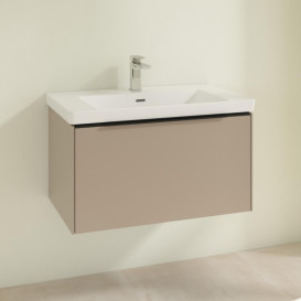 Тумба под раковину Villeroy & Boch Subway 3.0 77,2х42,9 см ДСП/алюминий тауп/черный вулкан C57301VM