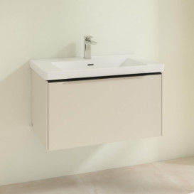 Тумба під раковину Villeroy & Boch Subway 3.0 77,2х42,9 см ДСП/алюміній сірий кашемір/чорний вулкан C57301VN