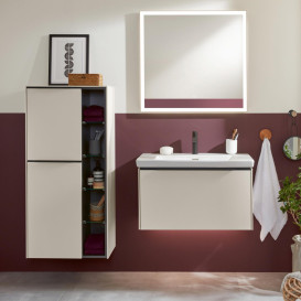 Тумба під раковину Villeroy & Boch Subway 3.0 77,2х42,9 см ДСП/алюміній сірий кашемір/чорний вулкан C57301VN