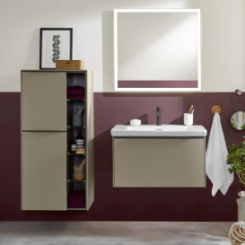 Тумба под раковину Villeroy & Boch Subway 3.0 77,2х42,9 см ДСП/алюминий морской синий/черный вулкан C57301VQ