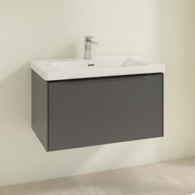 Тумба под раковину Villeroy & Boch Subway 3.0 77,2х42,9 см ДСП/алюминий графит/черный вулкан C57301VR