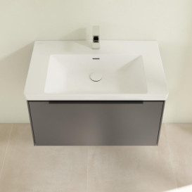 Тумба під раковину Villeroy & Boch Subway 3.0 77,2х42,9 см ДСП/алюміній графіт/чорний вулкан C57301VR