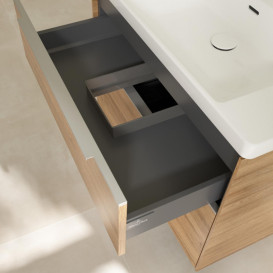 Тумба под раковину Villeroy & Boch Subway 3.0 77,2х57,6 см ДСП/алюминий дуб канзас C57400RH