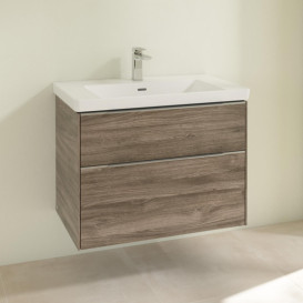 Тумба под раковину Villeroy & Boch Subway 3.0 77,2х57,6 см ДСП/алюминий дуб каменный C57400RK