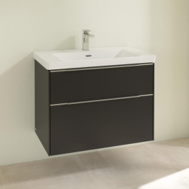 Тумба под раковину Villeroy & Boch Subway 3.0 77,2х57,6 см ДСП/алюминий черный вулкан C57400VL