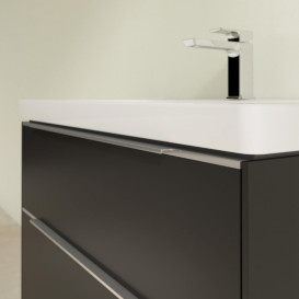 Тумба под раковину Villeroy & Boch Subway 3.0 77,2х57,6 см ДСП/алюминий черный вулкан C57400VL