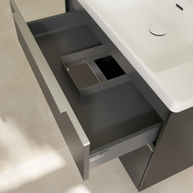 Тумба под раковину Villeroy & Boch Subway 3.0 77,2х57,6 см ДСП/алюминий черный вулкан C57400VL