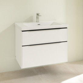 Тумба під раковину Villeroy & Boch Subway 3.0 77,2х57,6 см ДСП/алюміній чистий білий/чорний вулкан C57401VF