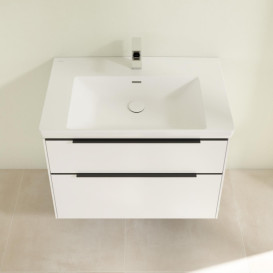 Тумба під раковину Villeroy & Boch Subway 3.0 77,2х57,6 см ДСП/алюміній чистий білий/чорний вулкан C57401VF