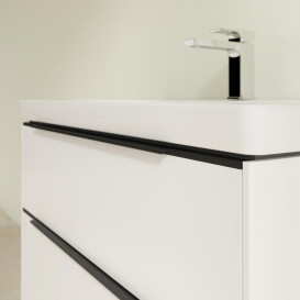 Тумба під раковину Villeroy & Boch Subway 3.0 77,2х57,6 см ДСП/алюміній чистий білий/чорний вулкан C57401VF