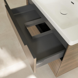 Тумба під раковину Villeroy & Boch Subway 3.0 77,2х57,6 см ДСП/алюміній дуб аризона/чорний вулкан C57401VH