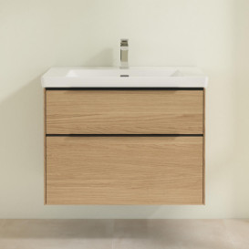 Тумба под раковину Villeroy & Boch Subway 3.0 77,2х57,6 см ДСП/алюминий дуб северный/черный вулкан C57401VJ