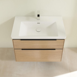 Тумба под раковину Villeroy & Boch Subway 3.0 77,2х57,6 см ДСП/алюминий дуб северный/черный вулкан C57401VJ