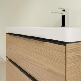 Тумба под раковину Villeroy & Boch Subway 3.0 77,2х57,6 см ДСП/алюминий дуб северный/черный вулкан C57401VJ