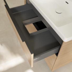 Тумба под раковину Villeroy & Boch Subway 3.0 77,2х57,6 см ДСП/алюминий дуб северный/черный вулкан C57401VJ