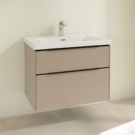 Тумба під раковину Villeroy & Boch Subway 3.0 77,2х57,6 см ДСП/алюміній тауп/чорний вулкан C57401VM