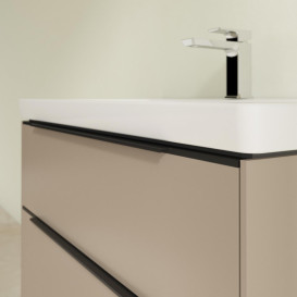 Тумба під раковину Villeroy & Boch Subway 3.0 77,2х57,6 см ДСП/алюміній тауп/чорний вулкан C57401VM