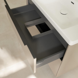 Тумба під раковину Villeroy & Boch Subway 3.0 77,2х57,6 см ДСП/алюміній тауп/чорний вулкан C57401VM