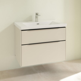 Тумба под раковину Villeroy & Boch Subway 3.0 77,2х57,6 см ДСП/алюминий серый кашемир/черный вулкан C57401VN