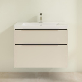 Тумба под раковину Villeroy & Boch Subway 3.0 77,2х57,6 см ДСП/алюминий серый кашемир/черный вулкан C57401VN