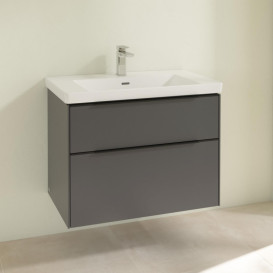 Тумба под раковину Villeroy & Boch Subway 3.0 77,2х57,6 см ДСП/алюминий графит/черный вулкан C57401VR