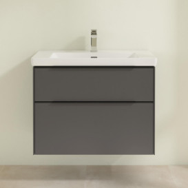 Тумба под раковину Villeroy & Boch Subway 3.0 77,2х57,6 см ДСП/алюминий графит/черный вулкан C57401VR