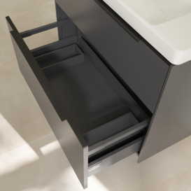 Тумба под раковину Villeroy & Boch Subway 3.0 77,2х57,6 см ДСП/алюминий графит/черный вулкан C57401VR