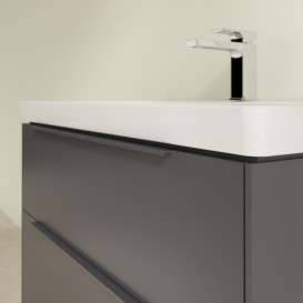 Тумба под раковину Villeroy & Boch Subway 3.0 77,2х57,6 см ДСП/алюминий графит/монохром C57402VR