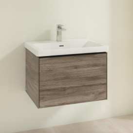 Тумба под раковину Villeroy & Boch Subway 3.0 62,2х42,9 см ДСП/алюминий дуб каменный/черный вулкан C57501RK